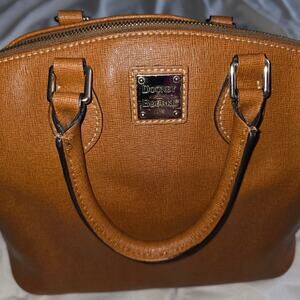 Vintage Dooney & Bourke Women's Purse Dome Satchel in Natural Saffiano leather